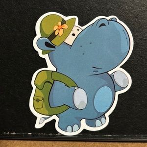 CARTOON HIPPO STICKER